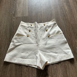 Zara Cream High Waist Women's Shorts